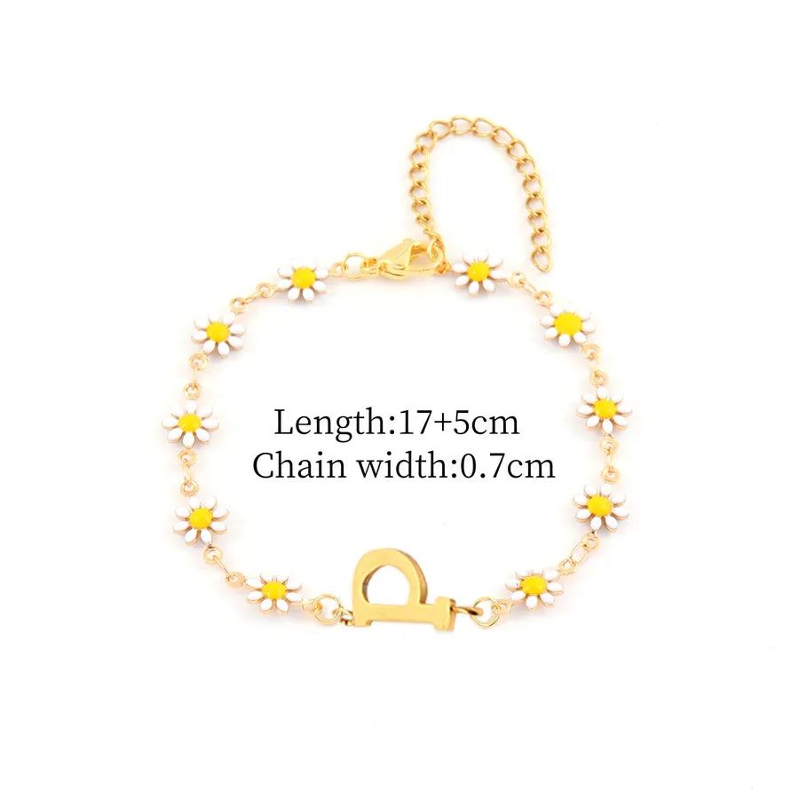 Gold Daisy Chain Bracelet for Women Gold p