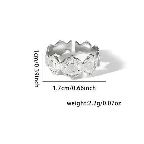 Titanium Steel Fish Tail Ring for Women Adjustable Opening TYR0355