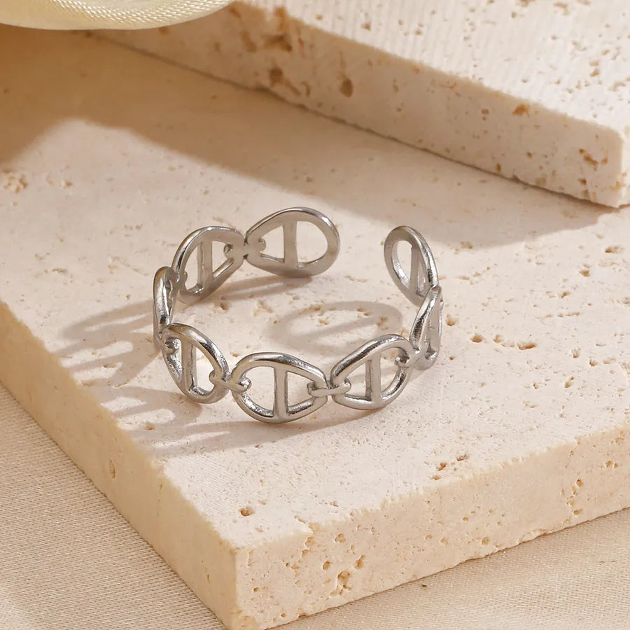 18K Gold PVD Coated Geometric Stainless Steel Ring