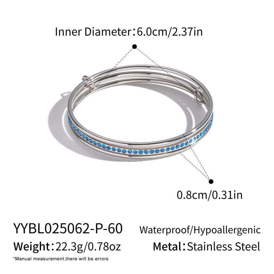 Gold Zircon Geometric Link Bracelet for Women Gold YYBL025062-P-60