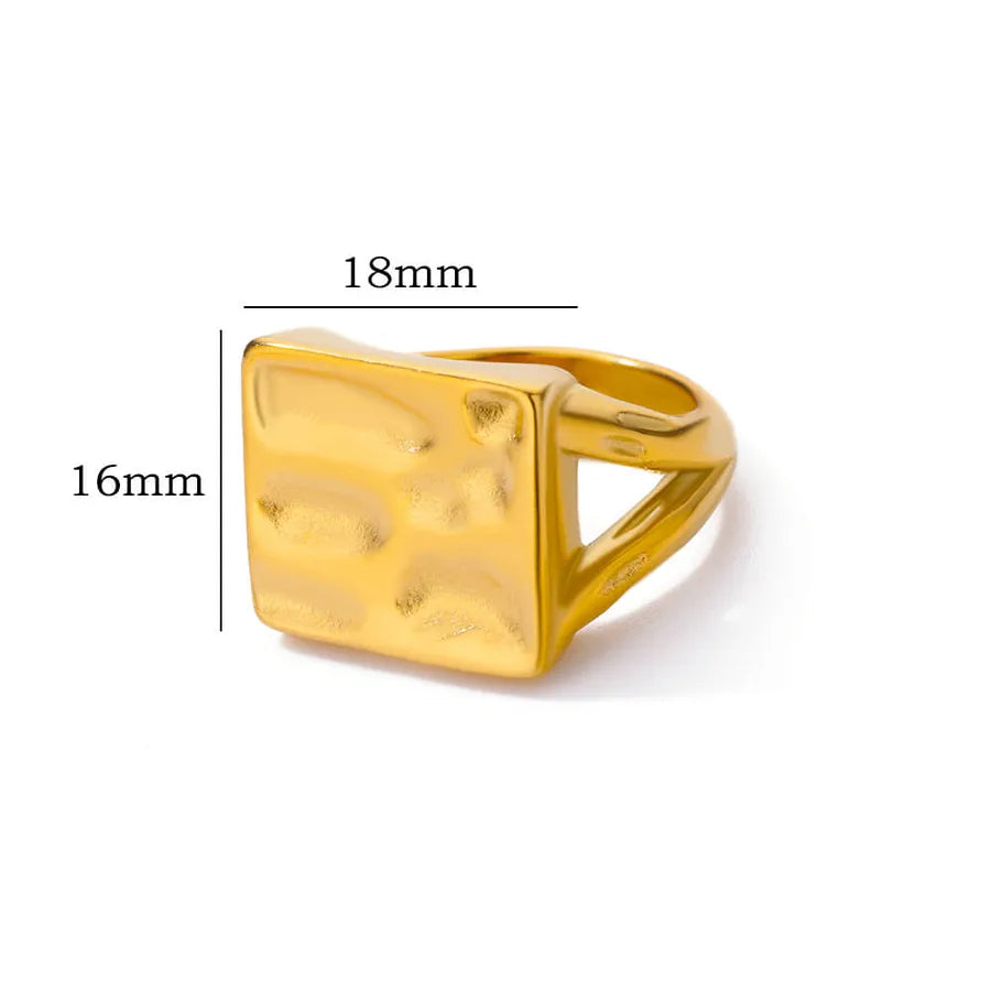 18K Gold PVD Geometric Stainless Steel Open Ring 4