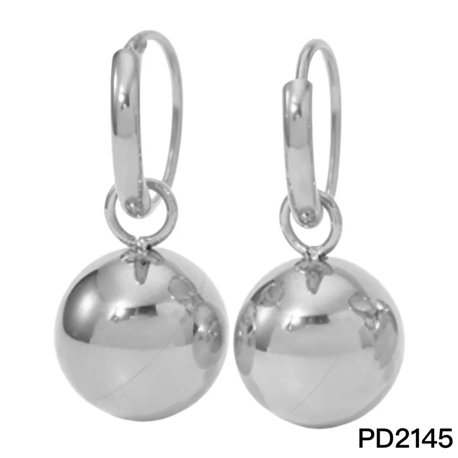 Heart-Shaped Pearl Pendant Earrings for Women Silver PD2145