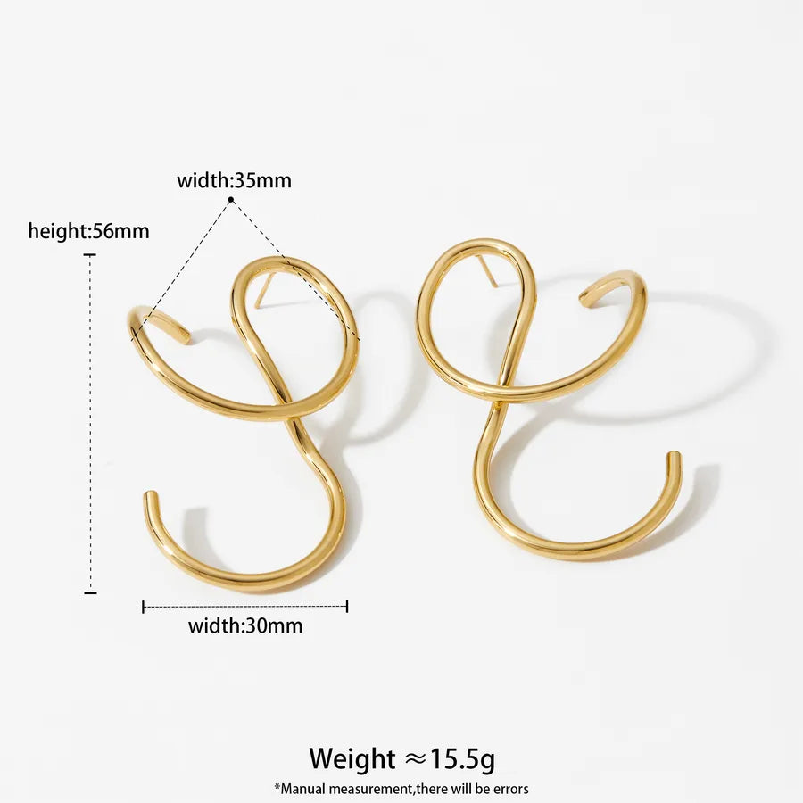 Asymmetric Gold-Plated Stainless Steel Earrings