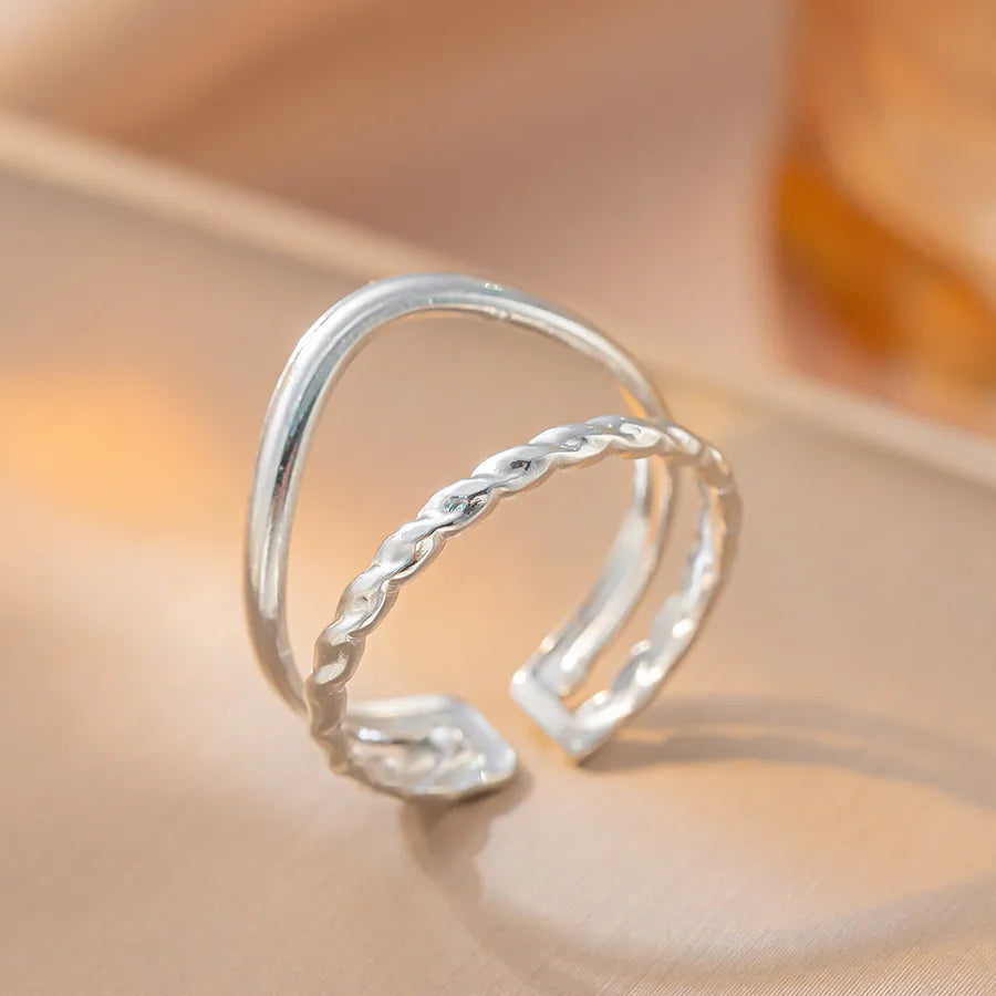 Geometric Titanium Steel Open Ring K48 Steel Color Ring Open