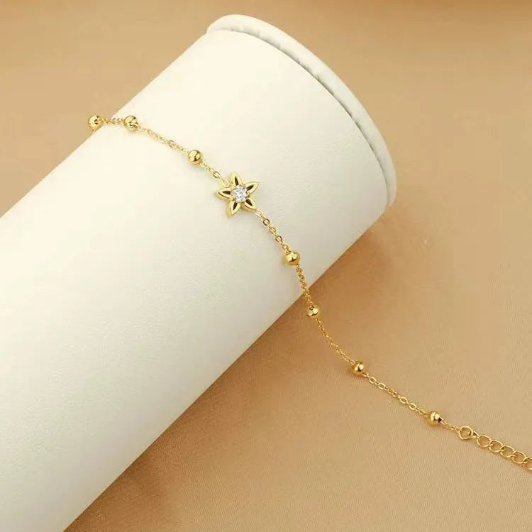 Titanium Steel Star Bracelet with Zircon Inlay