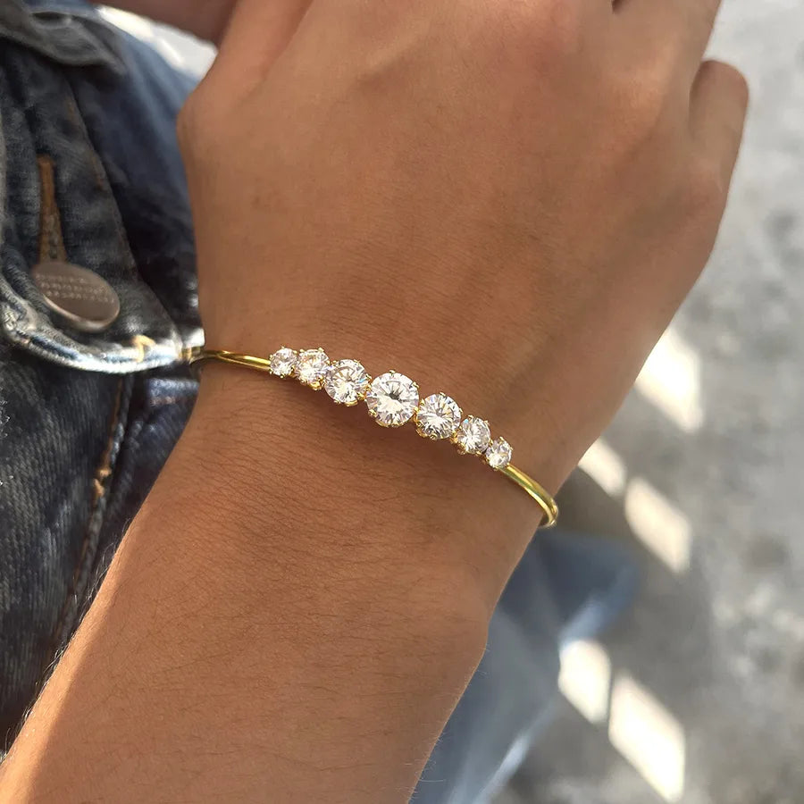 18K Gold Plated Stainless Steel Zirconia Bracelet