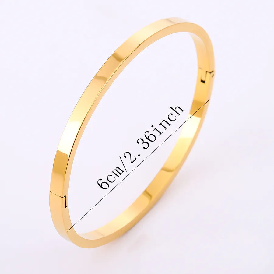 Gold & Platinum Geometric Stainless Steel Bangle