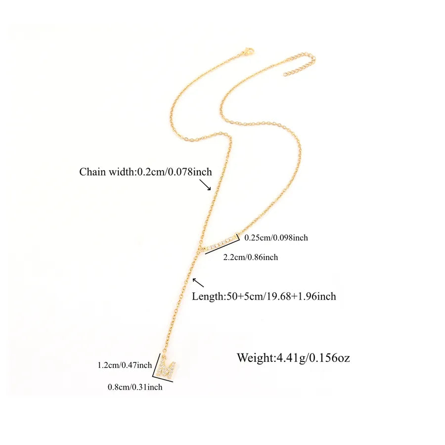 18K Gold Plated Letter Pendant Necklace