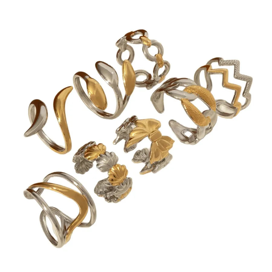 14K Gold Bow Knot Shell Open Ring