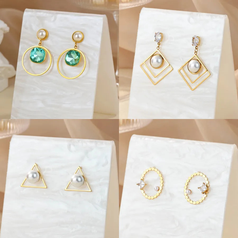 Blue Zircon Starfish Pearl Hoop Earrings