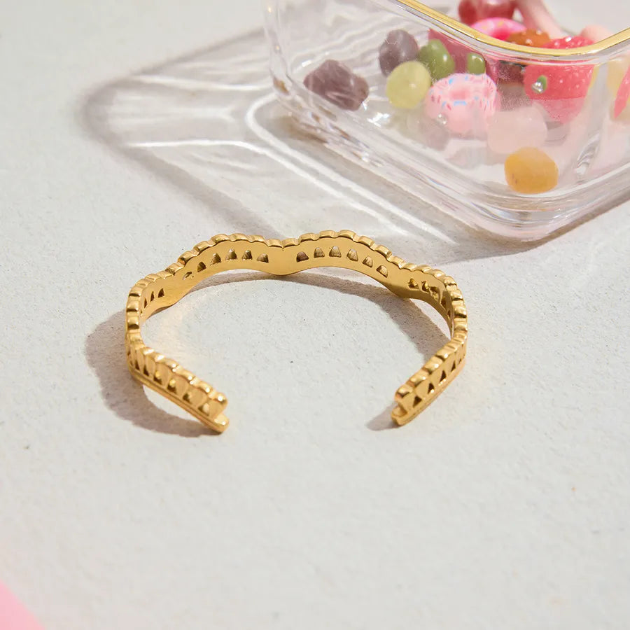 18K Gold Plated Lace Stainless Steel Bangle