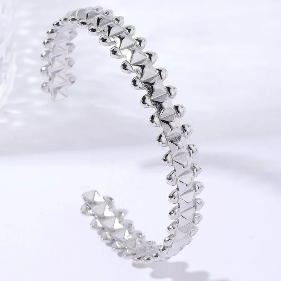 Unisex Titanium Steel Wide Cuff Bracelet WSZ018-1 Adjustable Opening