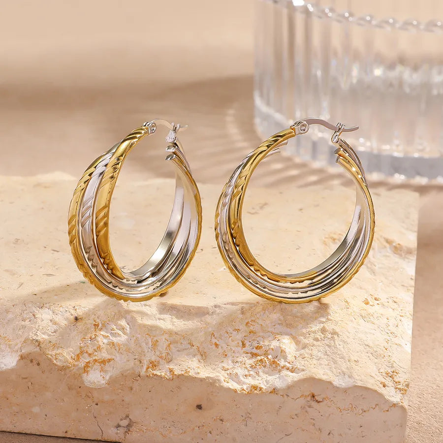 Gold & Silver Gradient Stainless Steel Earrings