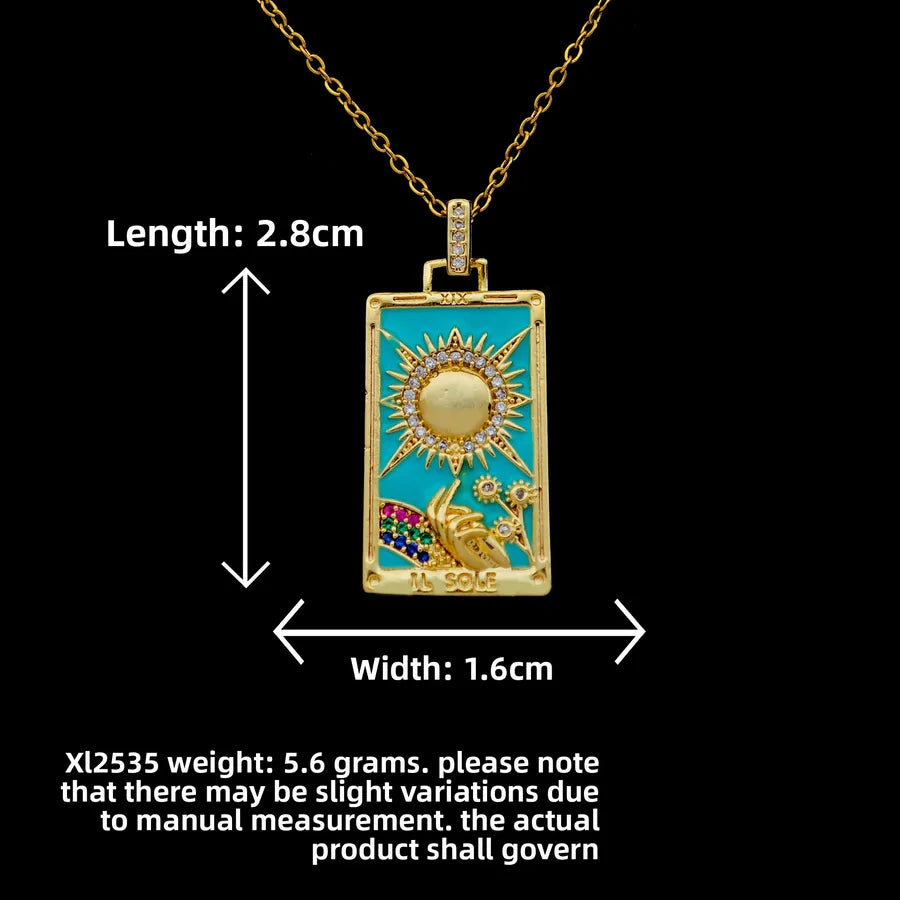 Butterfly & Whale Couple Pendant Necklace XL2535 Blue Square Brand Sun Hand Necklace Gold