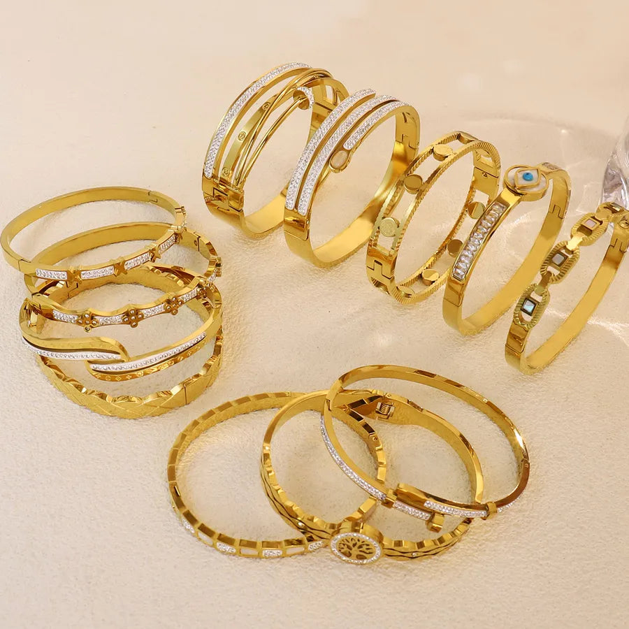 18K Gold Plated Star & Snake Stainless Steel Bracelet