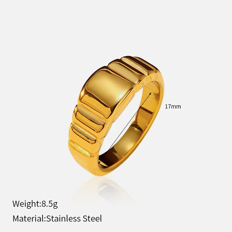 Geometric Titanium Steel Ring for Women YHTSR-2501161