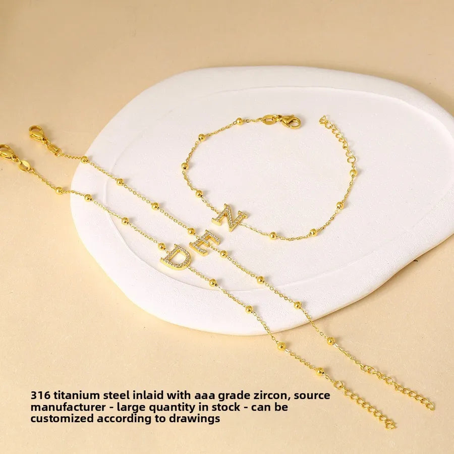 Elegant Letter Bracelet in 304 Stainless Steel