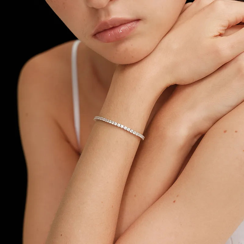 Zircon Tennis Chain Bracelet – Titanium Steel