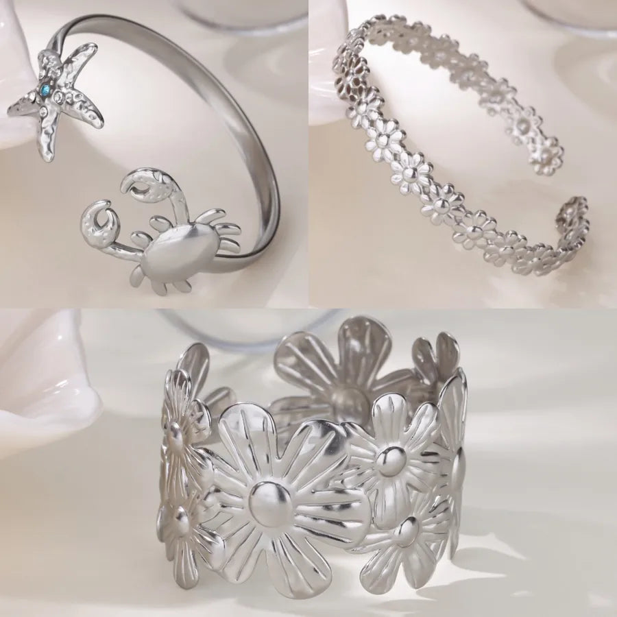 Blue Zircon Starfish Gold Plated Women's Bracelet