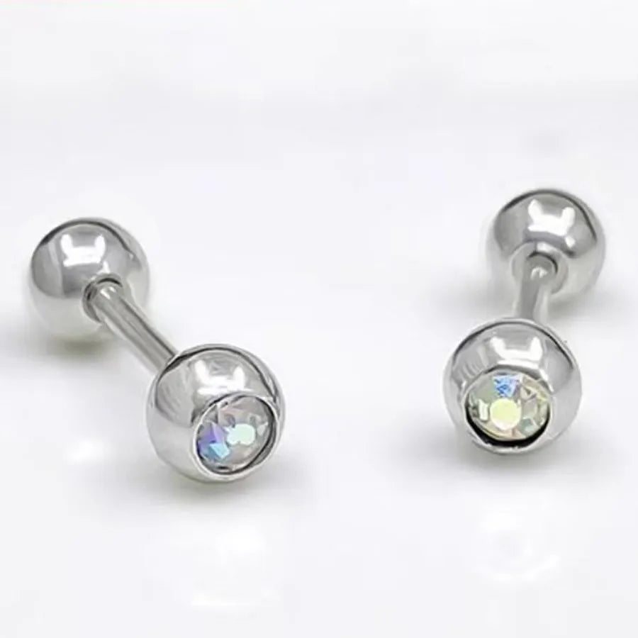 Minimalist Stainless Steel Zirconia Stud Earrings