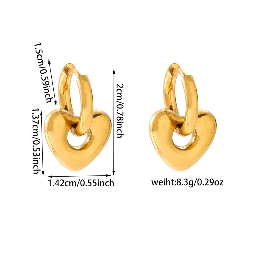 18K Gold Plated Heart Earrings – Vintage Style RFE210
