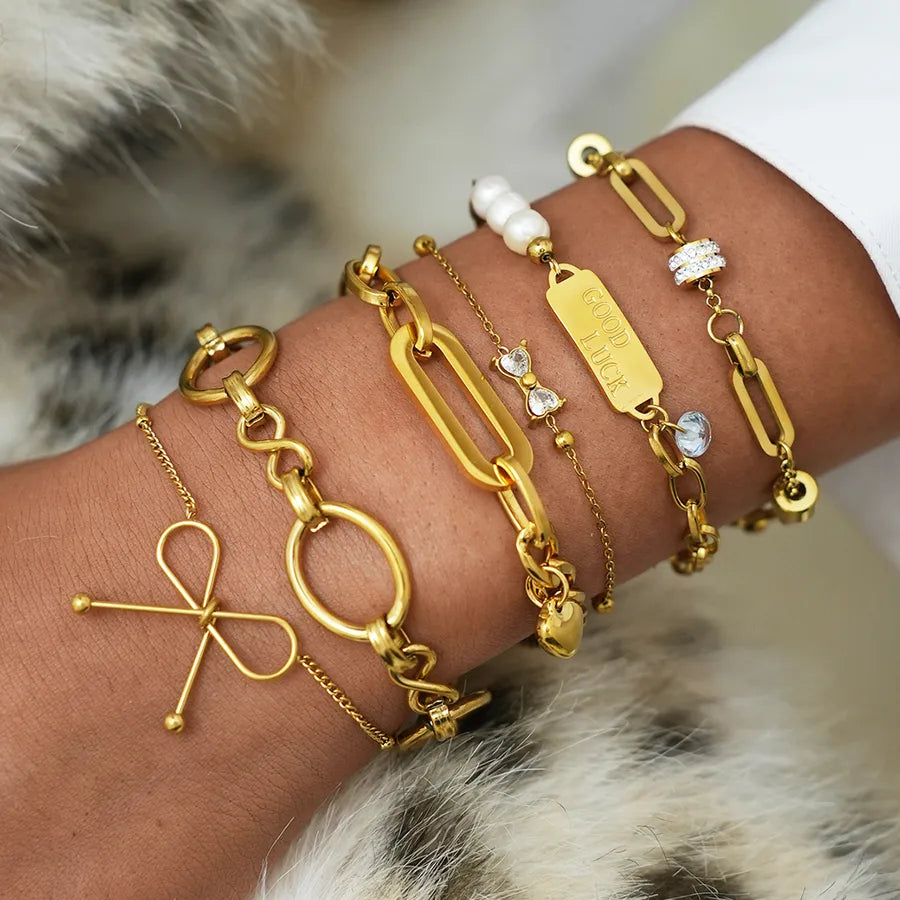 18K Gold Plated Geometric Stainless Steel Bracelet