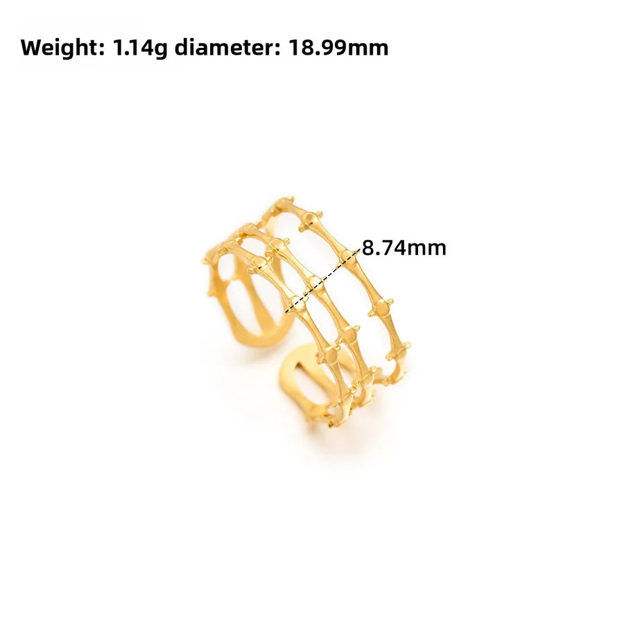 Gold Open Heart Stainless Steel Ring Adjustable Opening J317 Gold