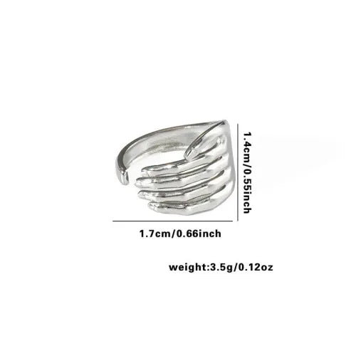 Titanium Steel Fish Tail Ring for Women Adjustable Opening TYR0390$