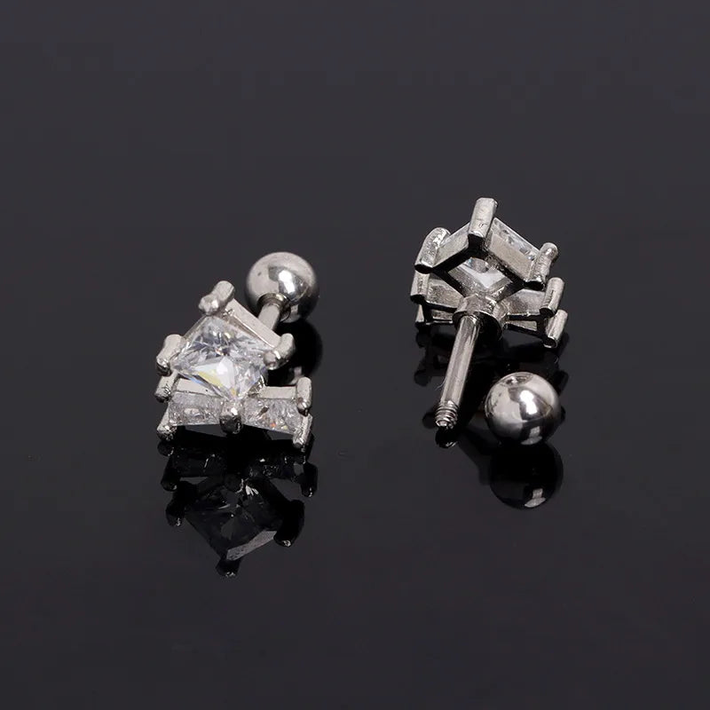 Elegant Gold Square Stud Earrings for Women