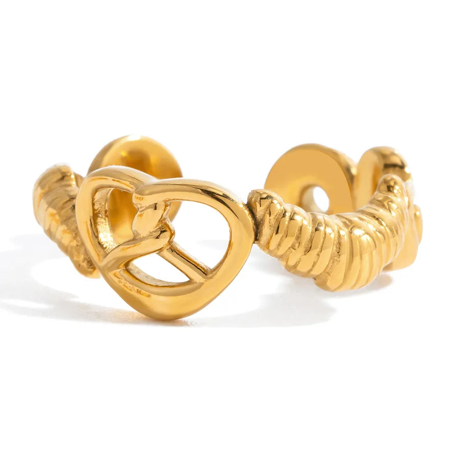 18K Gold Heart Stainless Steel Ring