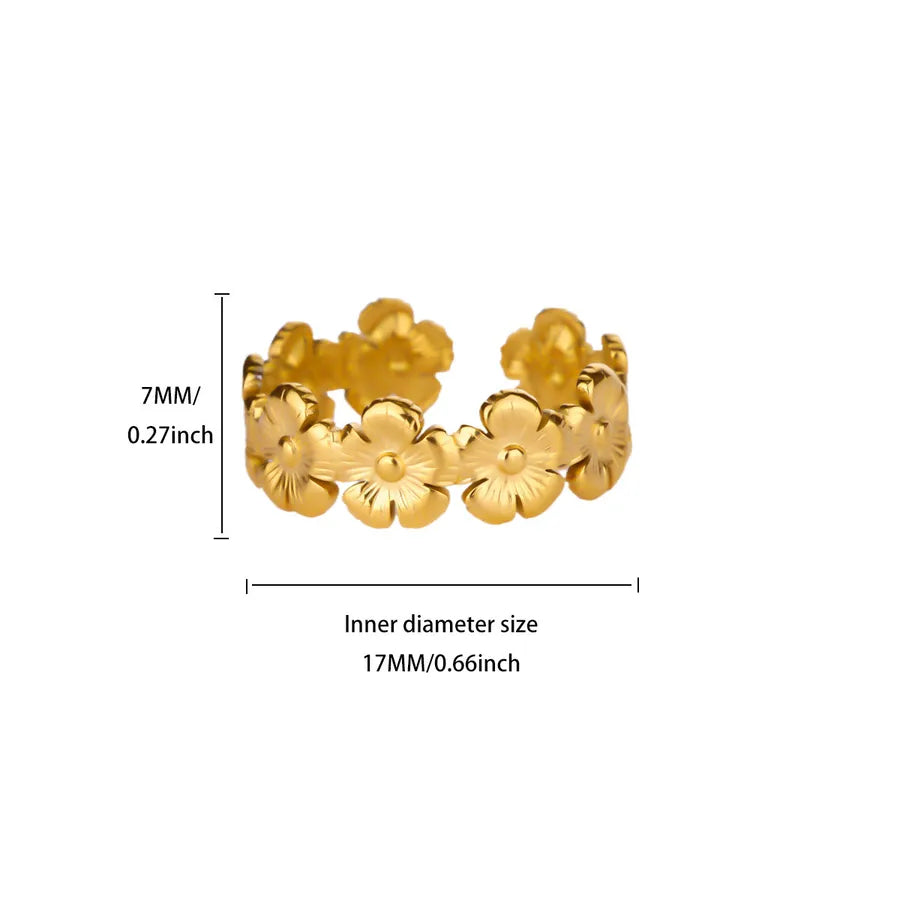 18K Gold Floral Open Ring for Women JZ8253G