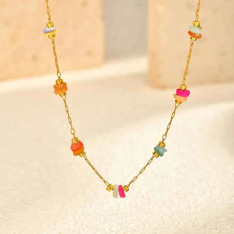 Women's Color Block Stainless Steel Necklace