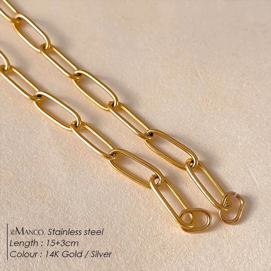 18K Gold PVD Geometric Stainless Steel Bracelet