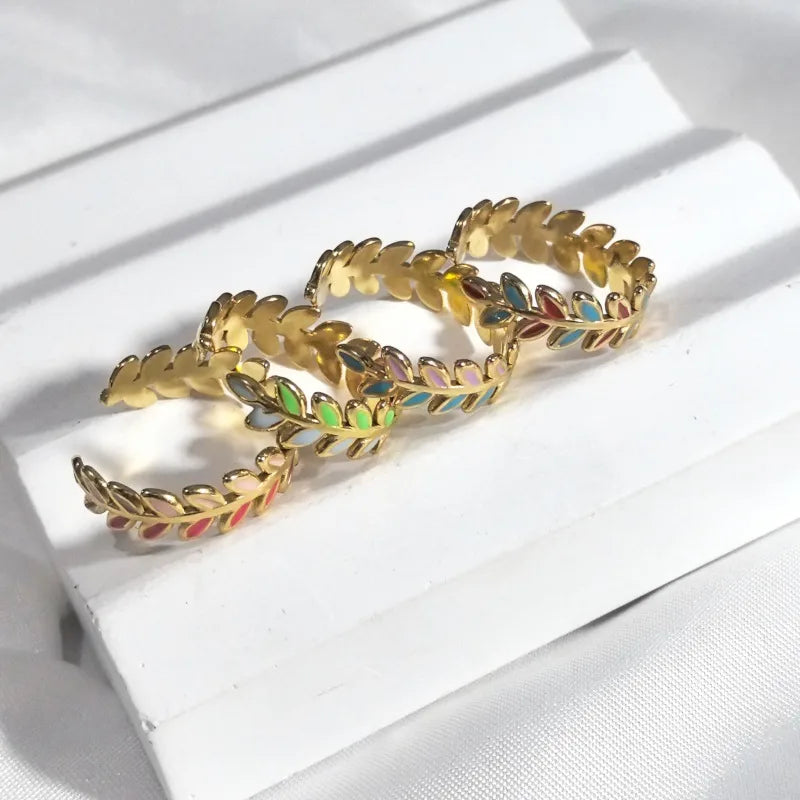 18K Gold Plated Open Wheat Ring