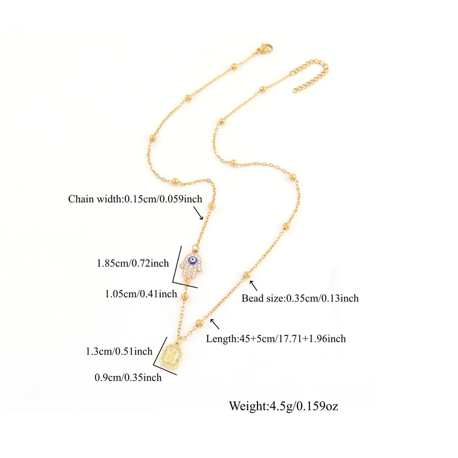 18K Gold Plated Hand of Fatima Pendant Necklace