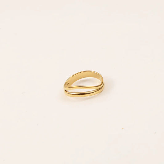 Gold Plated Geometric Titanium Steel Ring
