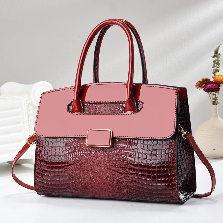 Crocodile Pattern PU Shoulder Tote Bag