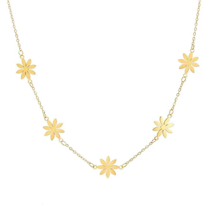 Stainless Steel Daisy Jewelry Set for Women