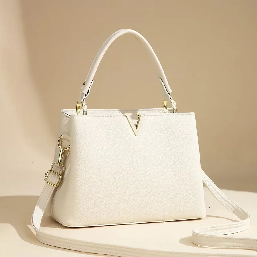 Elegant Lightweight Women's Shoulder Handbag Beige 29*11*19.5CM