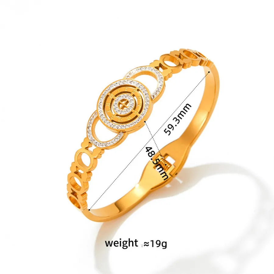 Stainless Steel Roman Numeral Bracelet with Zircon