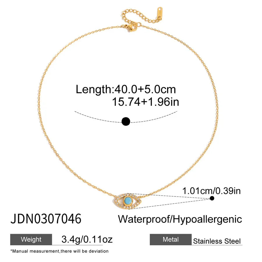 18K Gold Evil Eye Pendant Necklace JDN0307046