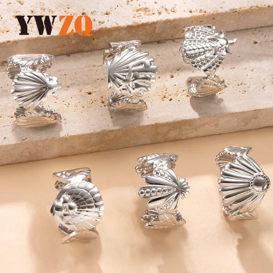 Geometric Stainless Steel Open Ring