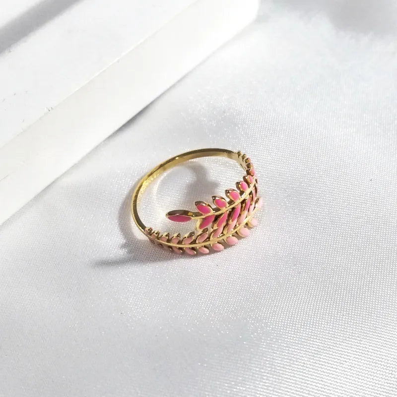 18K Gold Plated Open Wheat Spike Ring