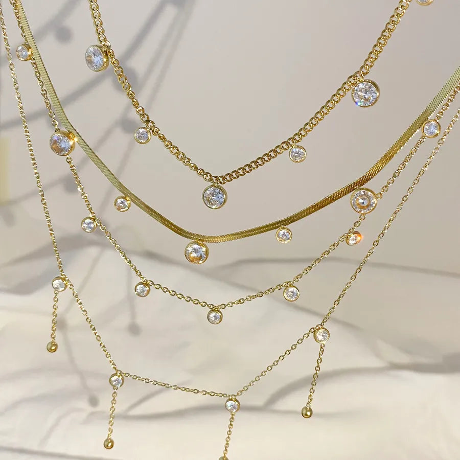 Minimalist Gold Titanium Steel Chain Necklace