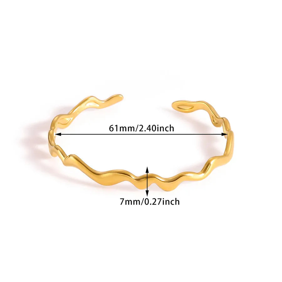 Geometric Open Hand Stainless Steel Bracelet B2002G