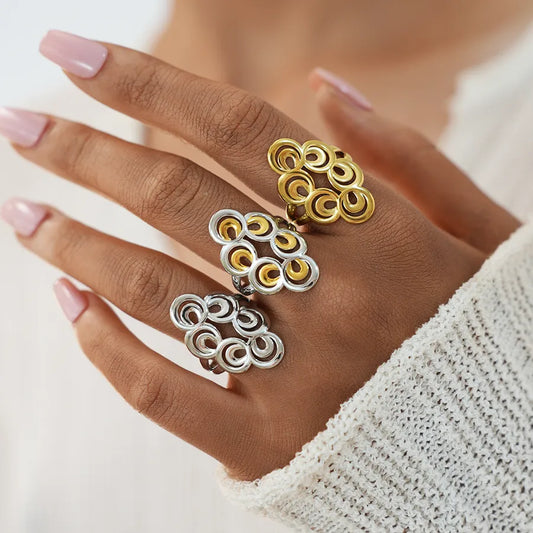 18K Gold Plated Boho Stainless Steel Ring