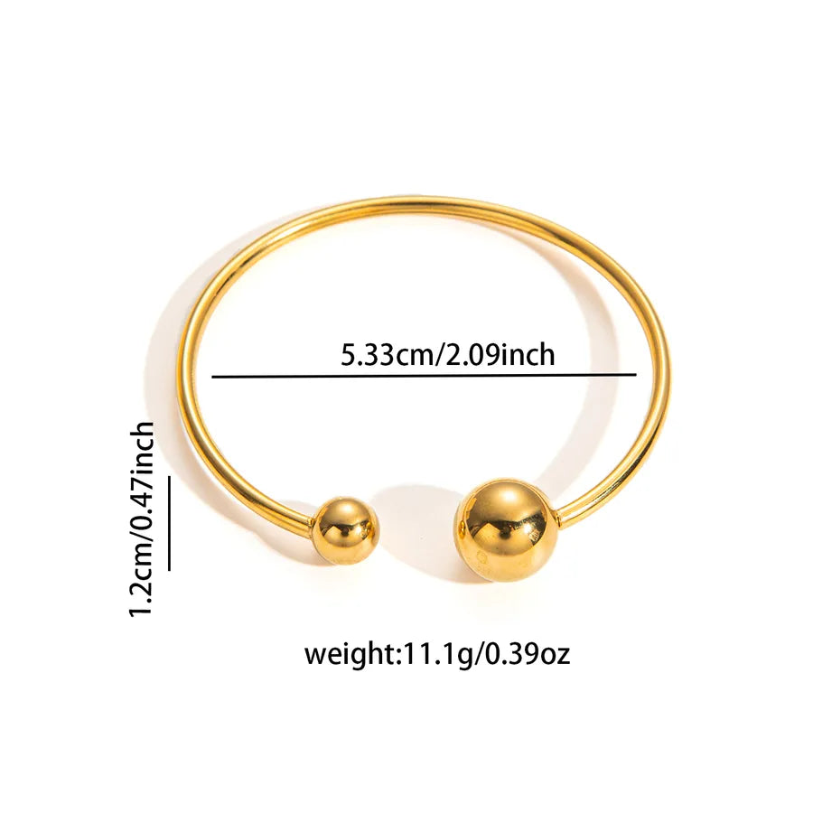 Gold Plated Open Bangle Bracelet Single Ball Bracelet