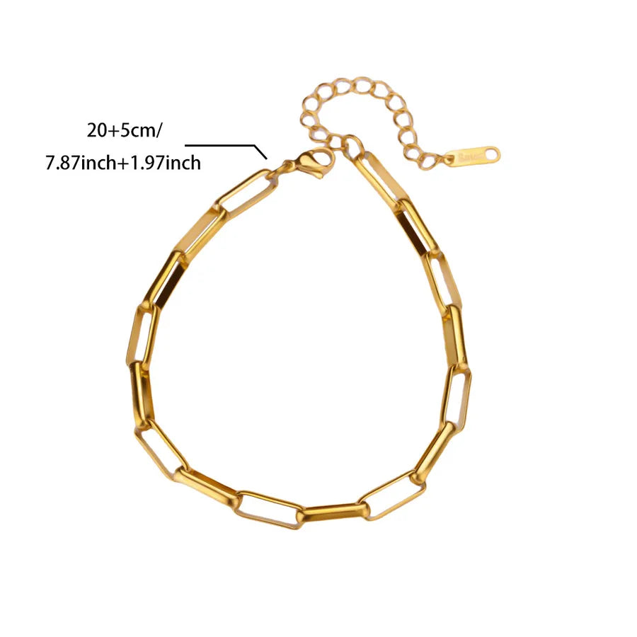 Gold Plated Figaro Chain Bracelet for Women G1795 18k
