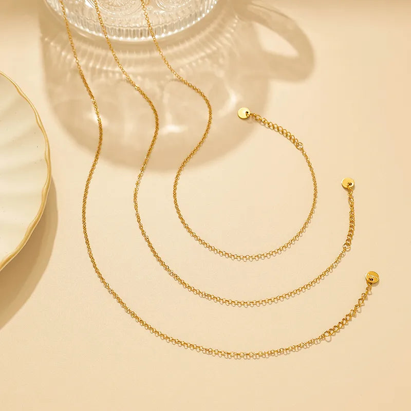 Gold Stainless Steel Unisex Chain Necklace