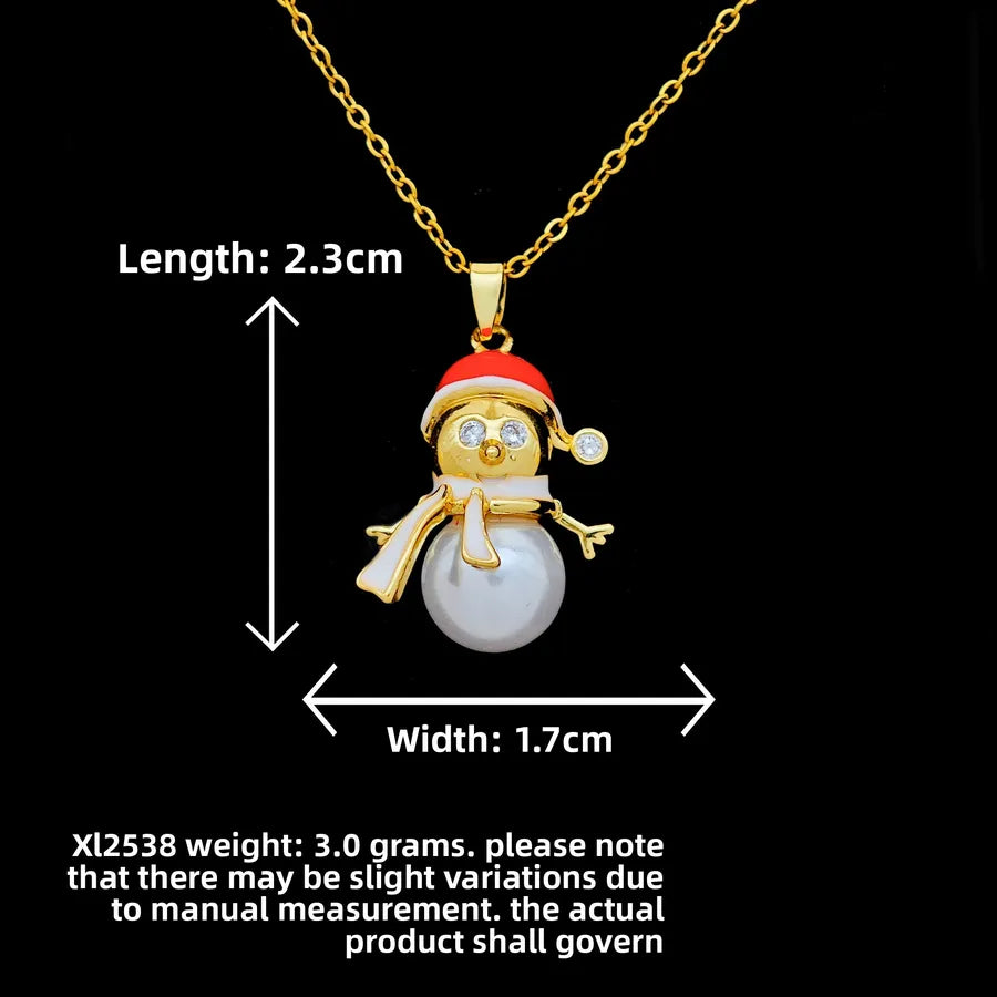 Butterfly & Whale Couple Pendant Necklace XL2538 Pearl Snowman Necklace Gold
